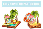 36 Travel Vector Icons/Illustrations
