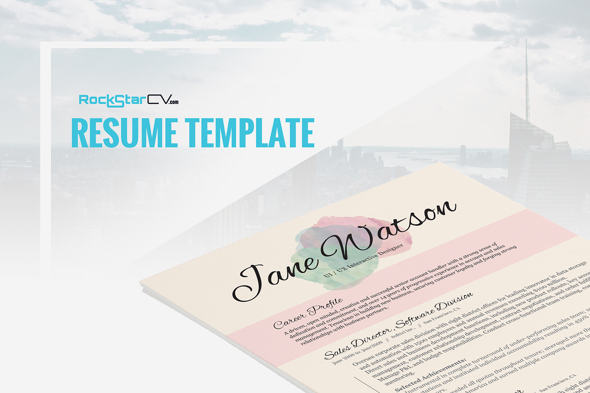Resume Template Kiania in Resume Templates - product preview 8