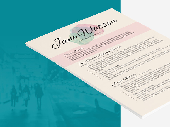 Resume Template Kiania in Resume Templates - product preview 4
