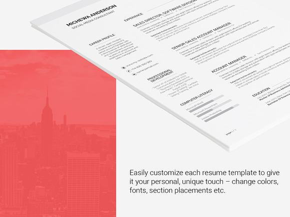 Resume Template Michewa in Resume Templates - product preview 4