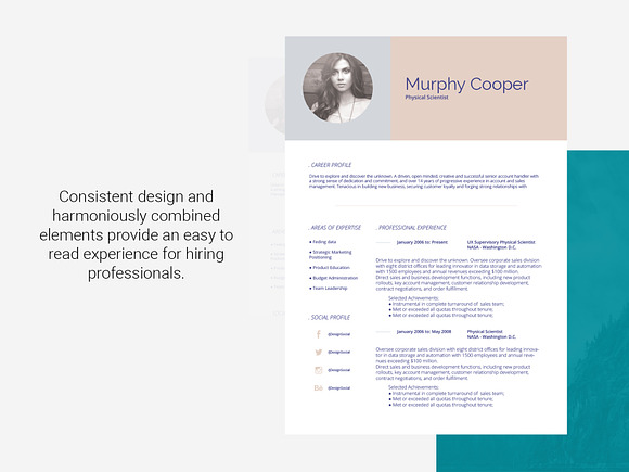 Resume Template Murphy in Resume Templates - product preview 2