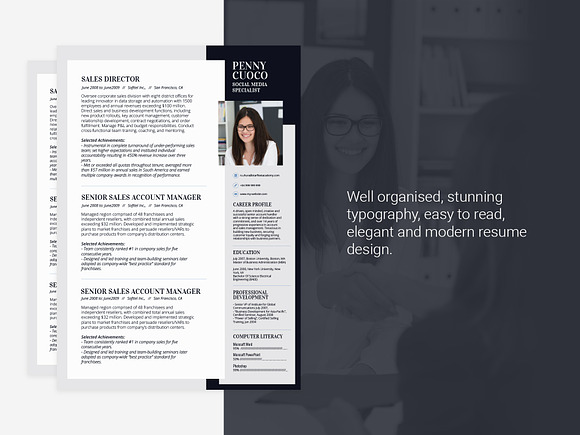 Resume Template Shanira in Resume Templates - product preview 3