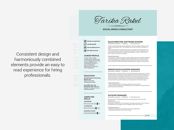 Resume Template Tarika in Resume Templates - product preview 2