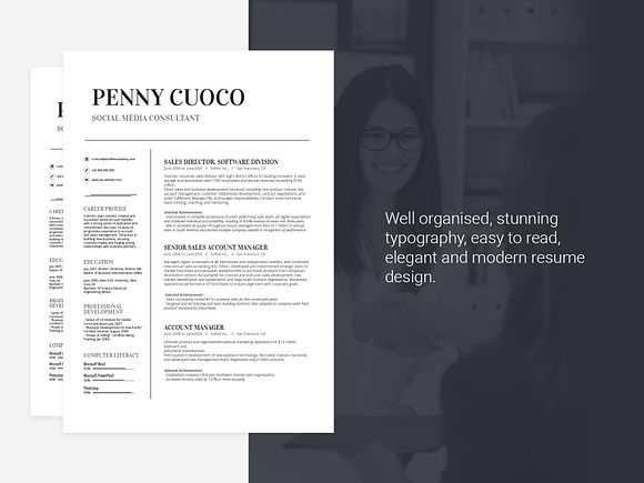 Resume Template Volantis A in Resume Templates - product preview 3