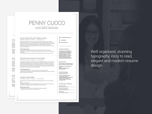 Resume Template Volantis B in Resume Templates - product preview 2