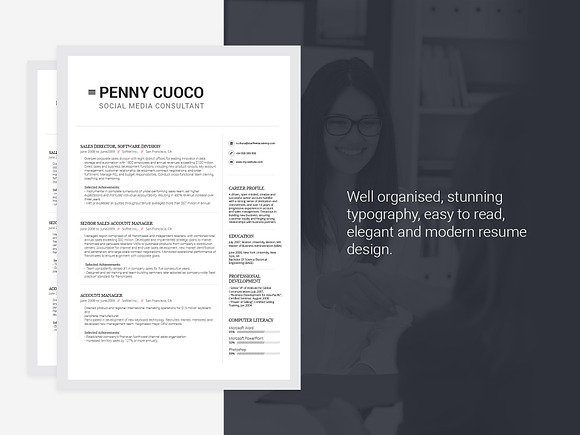 Resume Template Volantis C in Resume Templates - product preview 2