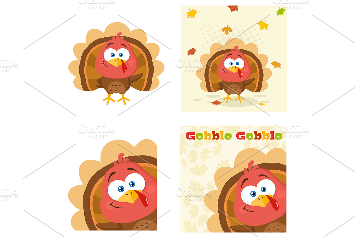 Cute Turkey Bird . Collection -1 in Illustrations - product preview 8