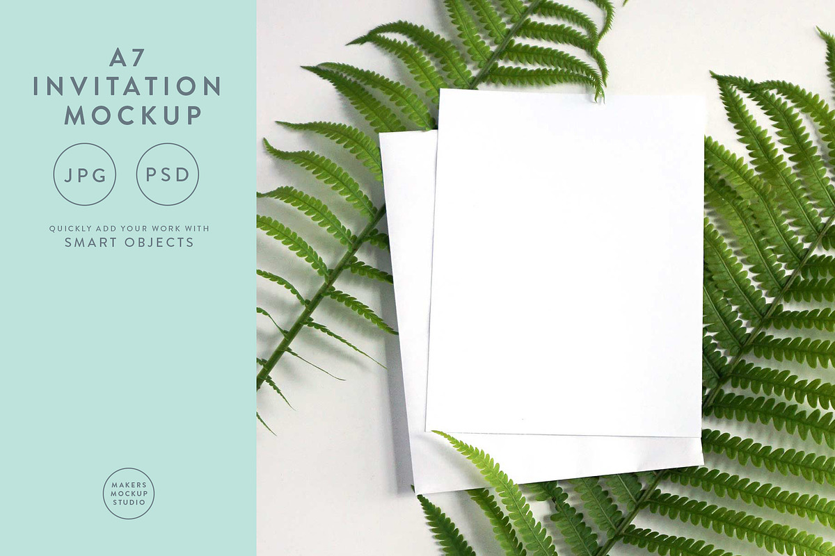 Simple Wedding Invitation Mockup in Product Mockups - product preview 8