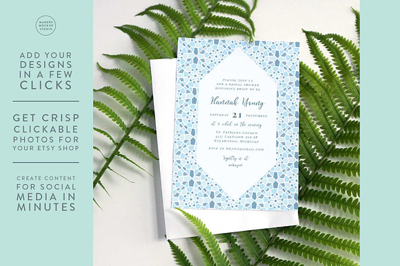 Simple Wedding Invitation Mockup in Product Mockups - product preview 1