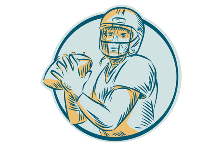 American Football QB Throwing Circle in Illustrations - product preview 8