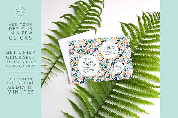 Horizontal 5x7 Invitation Mockup in Product Mockups - product preview 4