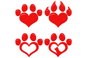 Red Love Paw. Collection -1