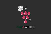 Wine grape logo. Red and white wine.
