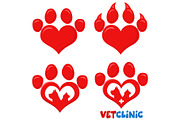 Red Love Paw. Collection -2
