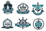 Blue nautical and sailing icons