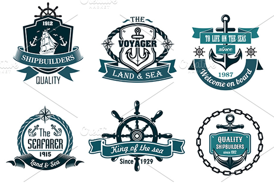 Blue nautical and sailing icons in Graphics - product preview 8