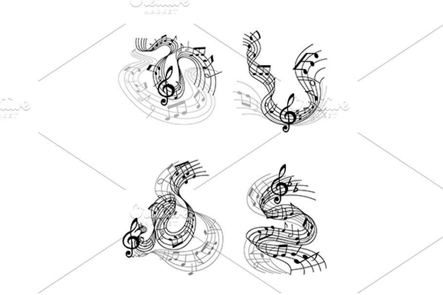 Musical compositions with music wave in Graphics - product preview 8