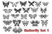 Butterfly silhouette icons
