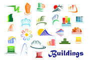 Office and apartments buildings icon