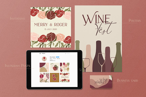 Abstract Wine Collection. BONUS! in Illustrations - product preview 6