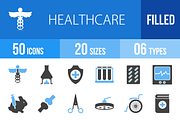 50 Healthcare Blue & Black Icons