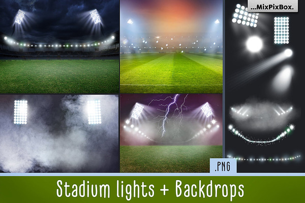 Stadium Lights Overlays + Backdrops