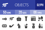 50 Objects Glyph Icons