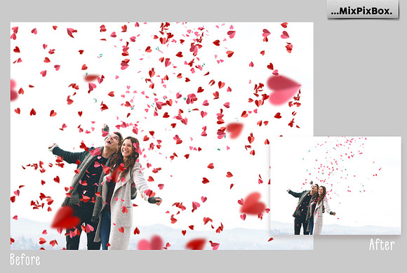 Red Paper Hearts Overlays in Add-Ons - product preview 1