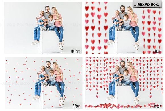 Red Paper Hearts Overlays in Add-Ons - product preview 2