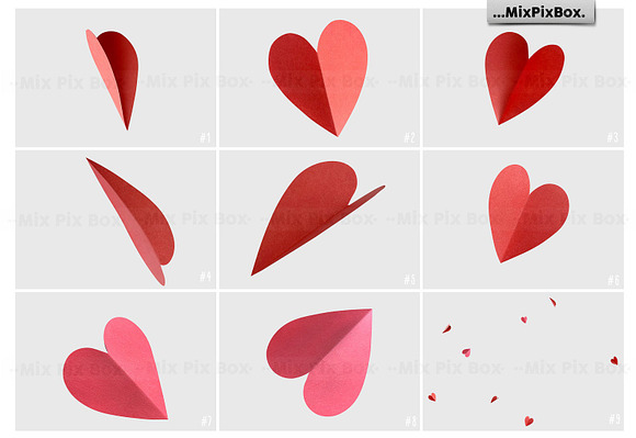 Red Paper Hearts Overlays in Add-Ons - product preview 4