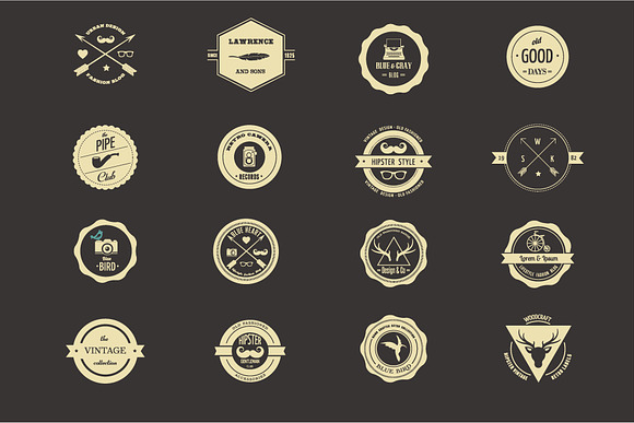 Hipster Icons / Badge / Insignia in Logo Templates - product preview 2