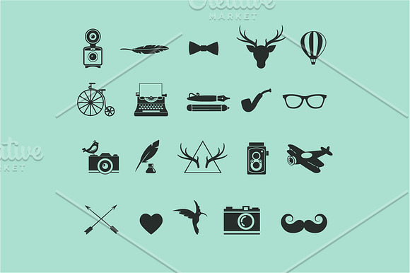 Hipster Icons / Badge / Insignia in Logo Templates - product preview 3