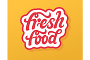 Fresh Food vector lettering