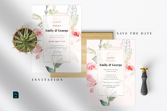 Wedding Invitation Suite - Larissa in Wedding Templates - product preview 1