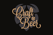 Craft beer logo. Beer hop lettering.