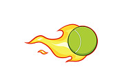 Tennis Ball With A Trail Of Flames
