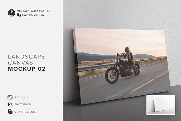 Landscape Canvas Ratio 3x2 Mockup 02 in Print Mockups - product preview 2