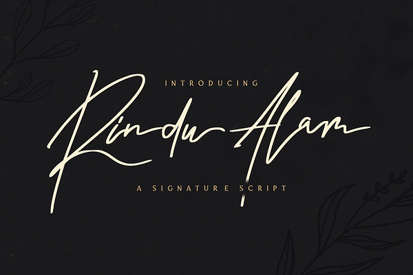 Rindu Alam - Signature Script Font