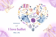 Watercolor ballerinas heart