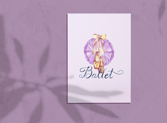 Watercolor ballerinas heart in Illustrations - product preview 2