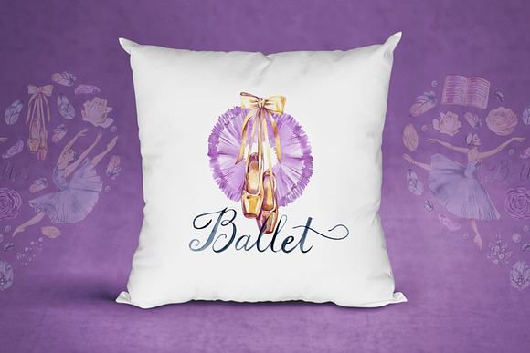 Watercolor ballerinas heart in Illustrations - product preview 3