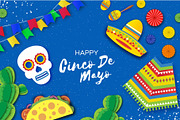 Cinco De Mayo Banner. Mexican skull