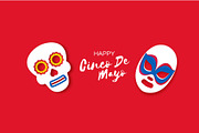 Cinco De Mayo Banner with skull and
