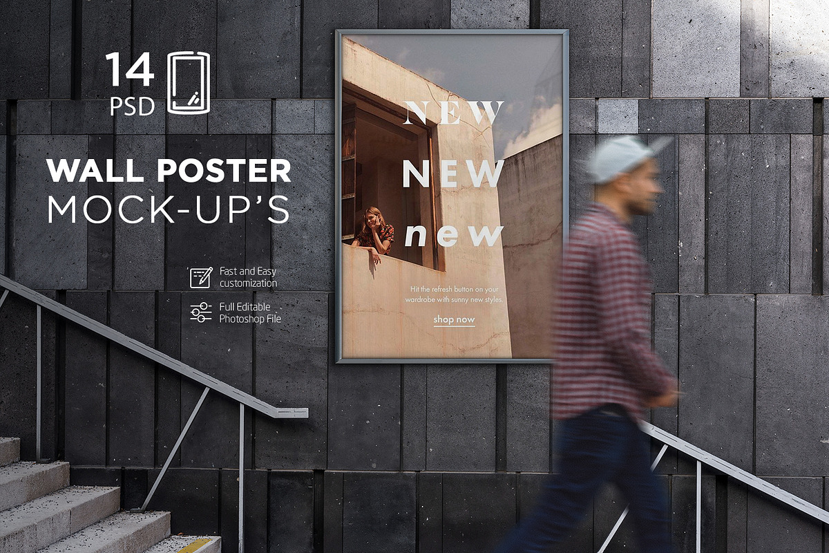 Wall Poster Mockup in Print Mockups - product preview 8