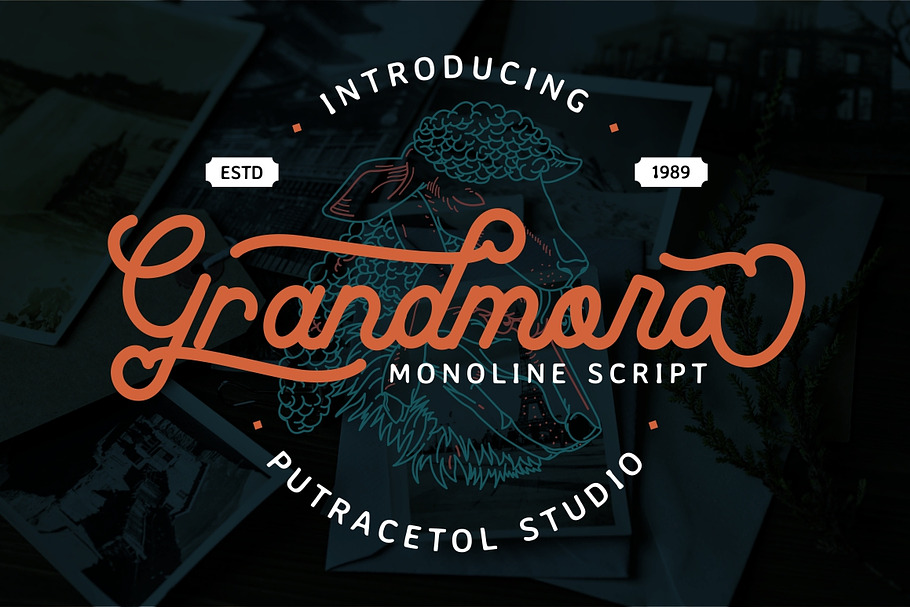 Grandmora - Monoline Script in Script Fonts - product preview 8