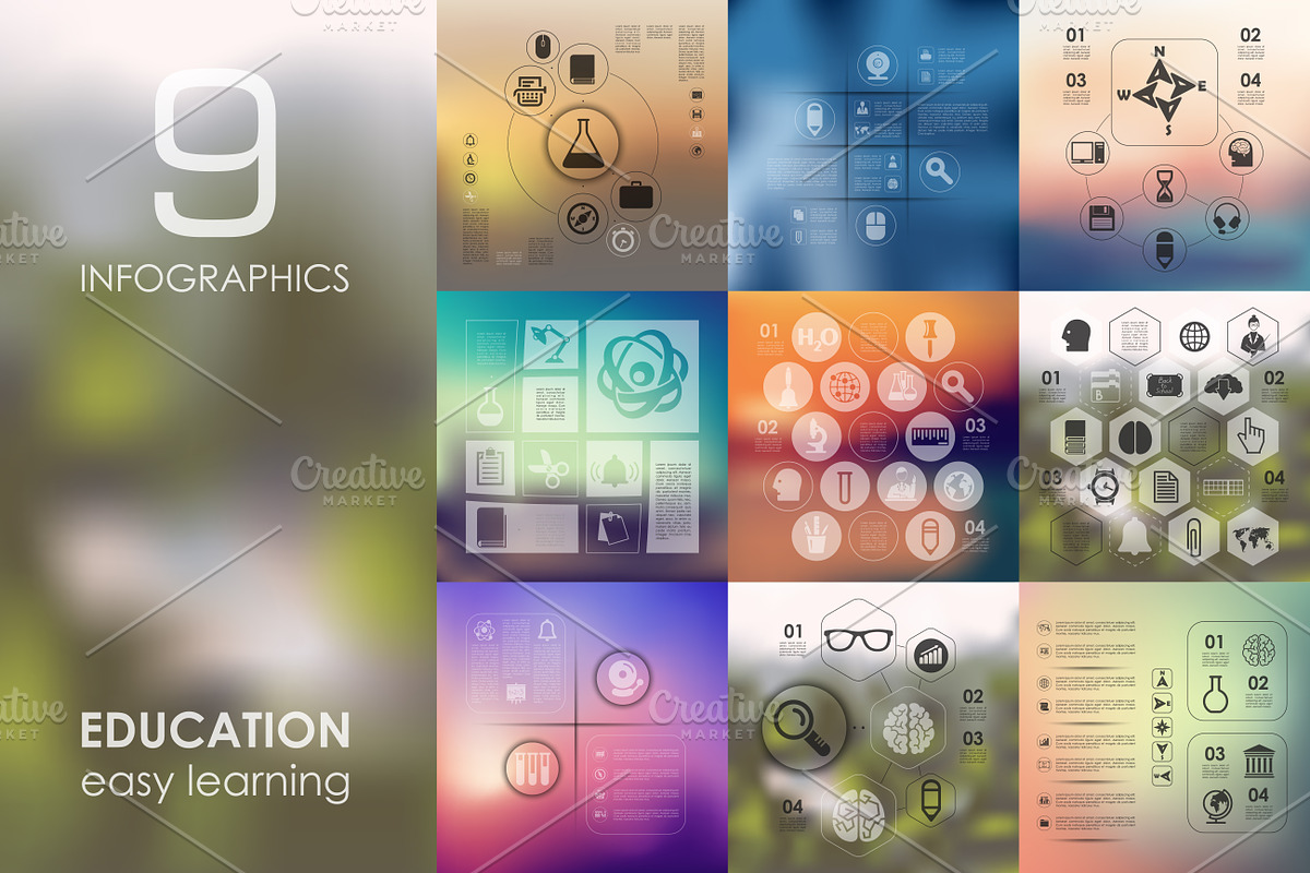 9 education infographics in Presentation Templates - product preview 8