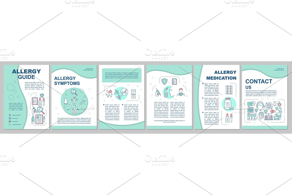 Allergy guide brochure template in Brochure Templates - product preview 8