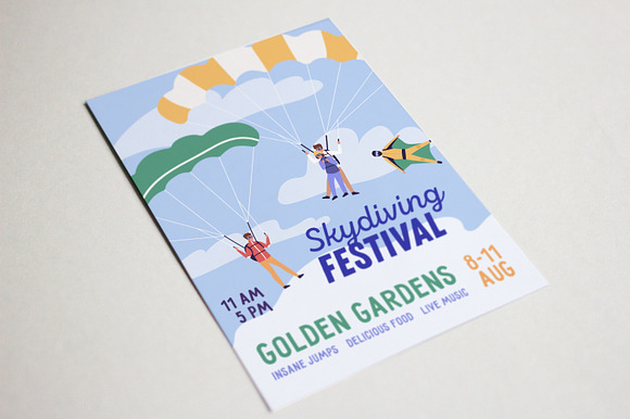 Skydivers set in Illustrations - product preview 2