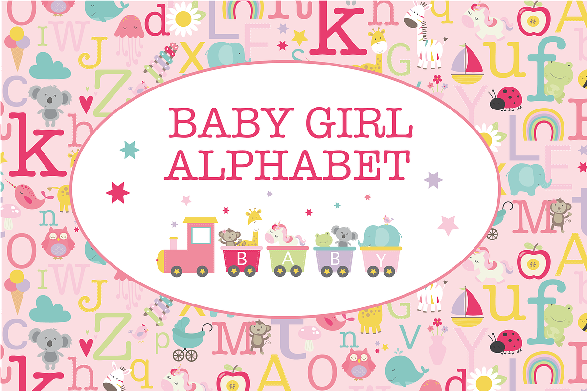 Baby Girl Alphabet in Illustrations - product preview 8