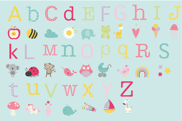 Baby Girl Alphabet in Illustrations - product preview 2